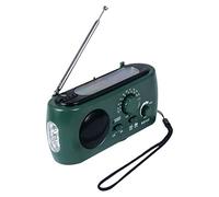 Radio de Emergencia con Cargador Solar y de manivela, 3 LED Linterna batería y USB de Recarga FM/Am Radio 500 mAh Power Bank teléfono móvil Cargador para Camping recreativo Senderismo Supervivencia