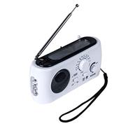 Radio de Emergencia con Cargador Solar y de manivela, 3 LED Linterna batería y USB de Recarga FM/Am Radio 500 mAh Power Bank teléfono móvil Cargador para Camping recreativo Senderismo Supervivencia