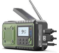 Radio de Emergencia con manivela, radios meteorológicas de 5000 mAh, radios solares con manivela de Emergencia, Radio de Alerta meteorológica NOAA/Am/FM, Alarma SOS, Linterna y lámpara de Lectura