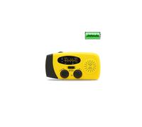 Radio de emergencia con panel solar, manivela, radio meteorológica con linterna LED, cargador de batería externa para teléfono, versión europea