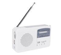 Radio de emergencia con panel solar y manivela, batería autoalimentada, recargable por USB, radio FM/AM con linterna LED.