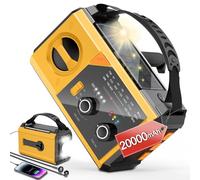 Radio de emergencia de 20000 mAh, radio meteorológica NOAA de 74000 mWh, radio AM/FM solar inalámbrica con batería solar recargable de carga rápida, linterna, alerta SOS, kit de equipo de