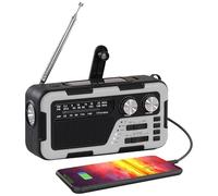 Radio de Emergencia Portátil, Am/FM/WB/OA Solar Recargable Radio Manivela Emergencia con Linterna LED, Alarma SOS, para Senderismo, Hogar, Viajes, Camping