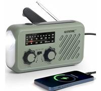 Radio de Emergencia Portátil, FM/Am Emergency Radio con Solar Recargable Radios de Dinamo con Manivela con Linterna LED y Luz de Lectura 2000mAh Powerbank SOS Alarma USB de Camping al Aire Libre