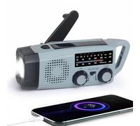 Radio de Emergencia Portátil, FM/Am Emergency Radio con Solar Recargable y Dinamo con Manivela con Linterna LED 2000mAh Powerbank SOS Alarma USB para Camping al Aire Libre