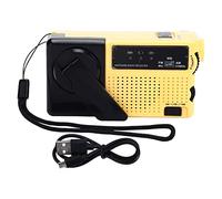 Radio de Emergencia Portátil, FM/Am Emergency Radio con Solar Recargable y Dinamo con Manivela con Linterna LED 1000mAh Powerbank USB para Camping al Aire Libre