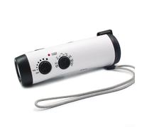 Radio De Emergencia Portátil, Linterna De Radio Con Manivela Con Linterna LED, Luz De Lectura Y Cargador De Móvil Adecuado Para Aventuras Al Aire Libre Y Emergencias(White)