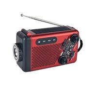 Radio De Emergencia Portátil Radios Emergencia con Manivela Multibanda Am/FM, USB, Tarjeta, Linterna LED - para Emergencias Y Aventuras Al Aire Libre - 16x7.1x9.6cm