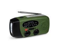Thomson RT260 - Radio Solar de Emergencia FM/AM con Manivela, Portátil, Función Powerbank Solar 2000mAh, Linterna sin Pilas con Dinamo LED, botón SOS, Doméstica y de Camping