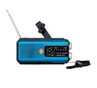 Radio de emergencia, radio de emergencia, radio de emergencia de 5000 mAh, radio de manivela azul, alarma SOS, banda meteorológica AM/FM/NOAA, linterna LED, para camping al aire libre y emergencias
