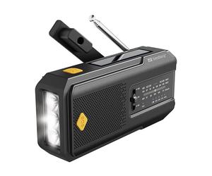 Radio de emergencia solar con linterna y batería externa 2000 mAh