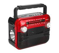 Radio de Energía Solar, Radio FM Portátil 3W, Estación Multibanda FM/AM/OC1-6 con USB/TF/y Linterna para Camping Seguridad Familiar y Alerta del Tiempo
