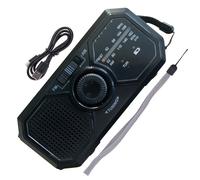 Radio De Iluminación De Cotización A Mano - Sintonizador Solar De Emergencia Portátil, Linterna De Transmisión Meteorológica | Radio De Respaldo De Carga Manual, Dispositivo De Manivela De Antorcha LE