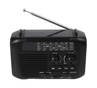 Radio de manivela portátil AM FM solar con linterna LED SOS alarma triple potencia antena ajustable tarjeta Blu-etooth reproducción USB para camping senderismo viaje desastre kit