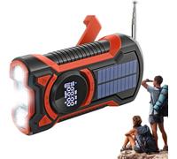 Radio De Manivela - Radio de Manivela con Batería de 5000 Mah - Altavoz Recargable Multibanda Linterna de Alta Luminosidad para Viajes Aventuras Trabajo Gimnasio Playa Camping Casa Relax