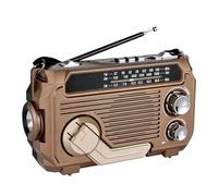 Radio de manivela solar, radio de manivela, linterna de manivela solar con batería portátil, supervivencia inalámbrica con pilas de 3 vías con linterna para interior y exterior