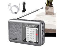 Radio de onda corta - Radio portátil con auriculares para audio, batería recargable, receptor para uso público y actividades al aire libre