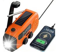 Radio de Supervivencia Solar con Manivela - 4 en 1 para Emergencias: Radio Am/FM, Linterna, SOS, Power Bank - para Apagones, Camping y Kit de Emergencia del Hogar