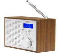 Denver Radio DAB-46 – DAB+/FM, reloj/despertador, 2W, batería/corriente, acabado madera (Blanco)