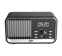 CGV Bebop Radio FM negra - Radio portátil FM/Bluetooth 5.3 / USB/Micro SD / AUX - Altavoz de 8 W - Batería recargable de iones de litio