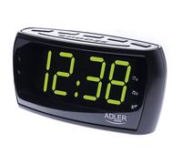 ADLER AD1121 Radiodespertador Digital AM-FM, Gran Pantalla LED, Control de Brillo, Función SNOOZE
