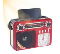 Radio Despertador FM, Radio con Carga Solar, Cargador para Móvil con Altavoz, Linterna Recargable para Emergencias Familiares, Viajes y Aventuras al Aire Libre