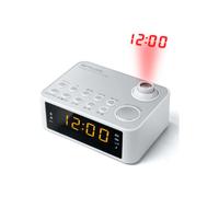 Radio despertador MUSE M-178 P Blanco - Alarma dual - Proyección de la hora - Compatible con MP3/MP4