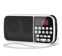 Radio digital AM FM con Bluetooth 5.3, radio transistor pequeña con mejor recepción, batería recargable de 2000 mAh con altavoz de 5 W, tarjeta TF, reproducción de MP3, conector de auriculares de 3.5