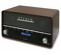 Denver Radio digital DAB-36 – DAB+ y FM, Bluetooth, reloj y alarma, AUX, acabado madera, 10W