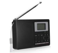 Radio digital mini portátil profesional FM/AM/SW/MW/LW/TV, receptor de banda completa para uso doméstico, radio reloj digital con auriculares.