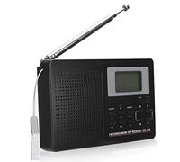 Radio Digital, Mini Radio portátil Profesional FM/Am/SW/MW/LW/TV Receptor de Banda Completa Hogar con Radio Reloj Digital con Auricular
