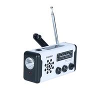 Radio Dinamo Solar con Manivela Y Pilas, Alimentación USB/Manivela/Solar, 1200mAh Radio Emergencia con Alarma SOS, Am/FM, Cargador Móvil, Linterna, Alerta Meteorológica para Tormentas, Supervivencia