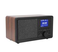 Radio Doméstica FM Retro Vintage de Madera, Radio FM Dab+, Radio Digital Retro de Madera con Pantalla a Color, Control Remoto, Reproductor de MP3, Radio Vintage Portátil para