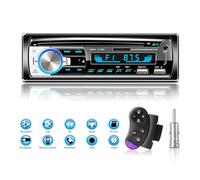 Radio en Coche Autoradio Bluetooth Manos Libres, Lifelf Radio 1 DIN Estéreo 4 x 65 W Receptor de Radio para Coche con Reproductor de MP3, Control Remoto WMA FM, Dos Puertos USB (No RDS/CD/DVD)