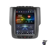Radio estéreo Android 14 para Dodge RAM 1500 2500 3500 (2013-2018) Pantalla táctil IPS de 9,7 Pulgadas CarPlay/Android Auto inalámbrico Bluetooth WiFi navegación GPS cámara de Respaldo (Color: 4 núc