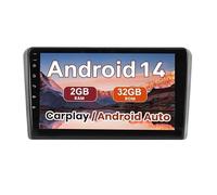 Radio estéreo Android 15 para Audi A3 8P 2003-2013 Pantalla táctil Bluetooth navegación de 9 Pulgadas Bluetooth GPS cámara de Marcha atrás Carplay Control del Volante (M200S 2G+32G)
