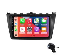 Radio Estéreo Coche ZGYBDH para Mazda 6 2008-2012, Doble DIN, Pantalla táctil HD de 9 Pulgadas, Radio para Coche inalámbrica Carplay Android Auto GPS WiFi Bluetooth, Enlace de Espejo retrovisor, con