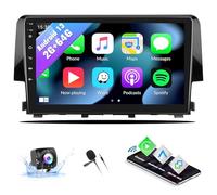 Radio estéreo de coche Android 11 para Honda Civic 2016 2017 2018 2019 2020 con Apple CarPlay inalámbrico Android Auto 2G+32G pantalla táctil de 9 pulgadas Bluetooth navegación GPS WiFi HiFi FM cámara