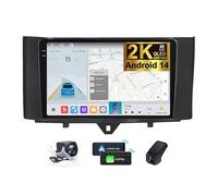 Radio estéreo para automóvil estéreo para Coche Android 14 de 9,5 Pulgadas para Mercedes Benz Smart Fortwo 2(2010-2015) navegación GPS CarPlay DSP Bluetooth cámara AHD(2K M500S)