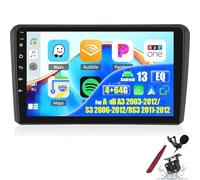 Radio estéreo para Coche Android 15 4G+64G para Audi A3 2003-2012 S3 2006-2012 RS3 2011-2012 Multimedia Carplay Android Auto 9'' Pantalla táctil WiFi Bluetooth FM Cámara de Respaldo K3 Pro