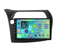 Radio estéreo para coche Android 15 de 9 pulgadas y doble DIN para Honda Civic Hatchback 2006-2011 con Carplay navegación GPS Bluetooth controles en el volante cámara de respaldo AHD(T200 [4+32G])