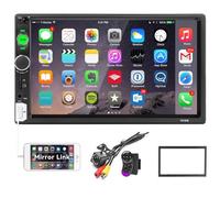 Radio estéreo para Coche de 2 DIN, Reproductor HD de 7 Pulgadas, Pantalla táctil MP5, Pantalla Digital, Bluetooth, Multimedia, USB, 2 DIN, autoradio, interconexión de teléfono móvil con 12 LED cámara