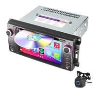 Radio Estéreo para Coche para Dodge RAM 1500 2500 3500 2009-2012 Y Jeep Wrangler/Unlimited 2007-2015 Unidad Principal De 7 Pulgadas con CarPlay Y Android Auto Reproductor CD/DVD Bluetooth(Color:M150)