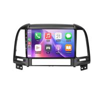 Radio Estéreo para Coche para Hyundai Ix45 Santa Fe 2006-2012 Enlace Espejo iOS, Navegación, G00Gle Asistente de Voz, Siri, FM, Aux, Bluetooth, 4 Nuclear 2G+32G