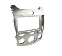 Radio Fascia Marco de radio para coche compatible con KIA FORTE MANUAL AC con pantalla de 9 pulgadas, panel de instalación para salpicadero, bisel estéreo Consola central del coche Panel(Silver)
