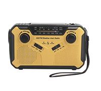 Radio FM AM portátil para exteriores para SOS, radio de emergencia solar con capacidad de batería portátil de 2500 MAH, linterna LED brillante y lámpara de lectura, radio meteorológica con manivela