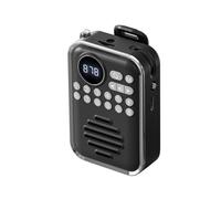 Radio FM con Pantalla HD, Receptor de Radio Digital, Altavoz Inalámbrico, Grabadora de Voz, Reproductor de Tarjeta TF Recargable A