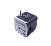 Radio FM Digital, Baceyong Mini Altavoz portátil inalámbrico Reproductor de música MP3 para la Pesca Viajar Camping Bicicleta, con Puerto USB/Ranura TF/Interfaz de 3,5 mm(Negro)