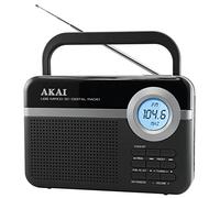 Radio FM digital portátil con ranura para tarjeta SD, AUX, USB y MP3, reloj despertador con función de repetición, pantalla grande retro