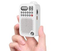 Radio FM personal de bolsillo portátil con altavoz Bluetooth, mini radio FM digital de sintonización recargable compatible con tarjeta TF, temporizador de sueño, grabación de 5 W, altavoz de 5 W